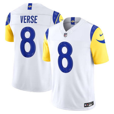 Men's Los Angeles Rams #8 Jared Verse Nike White Vapor F.U.S.E. Sewn Down Limited Jersey