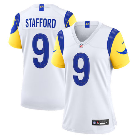 Women's Los Angeles Rams #9 Matthew Stafford Nike White Game Jersey