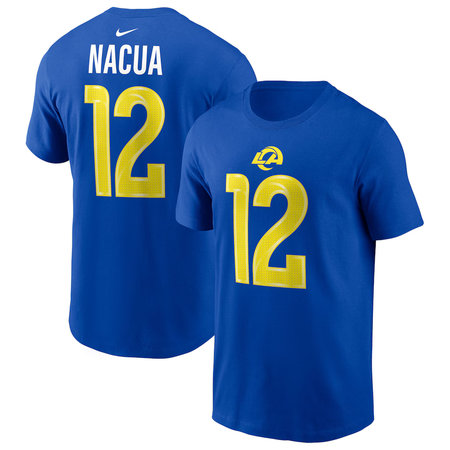 Men's Los Angeles Rams #12 Puka Nacua Nike Royal Name & Number T-Shirt