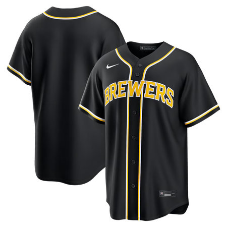 Youth Milwaukee Brewers Nike Fashion Replica Black Out Jersey