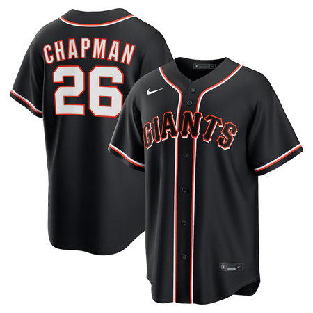 Men's San Francisco Giants #26 Matt Chapman Nike Black Fashion Replica Player Jersey
