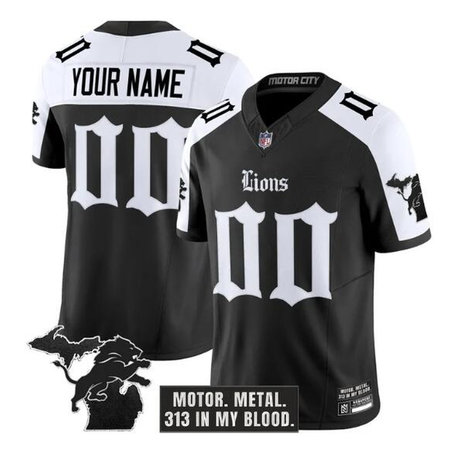 Youth Detroit Lions Black Alternate 2025 F.U.S.E. "Gothic Motor Grit Edition" Vapor Limited Stitched Football Custom Jersey
