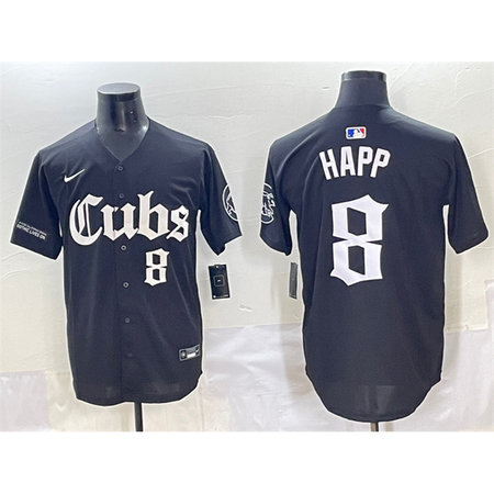 Youth Chicago Cubs #8 Ian Happ Black "Gothic North Side Edition" Vapor Premier Limited Stitched Baseball Jersey