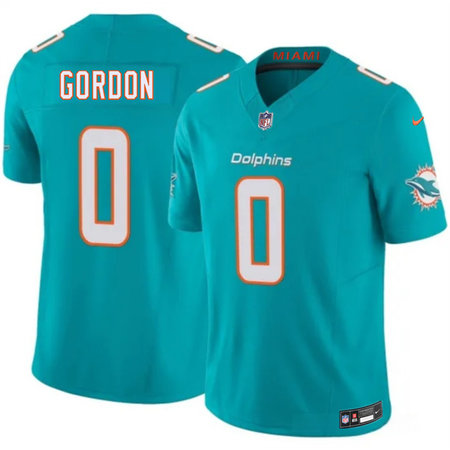 Youth Miami Dolphins #0 Ollie Gordon Aqua 2026 F.U.S.E. Vapor Limited Stitched Football Jersey