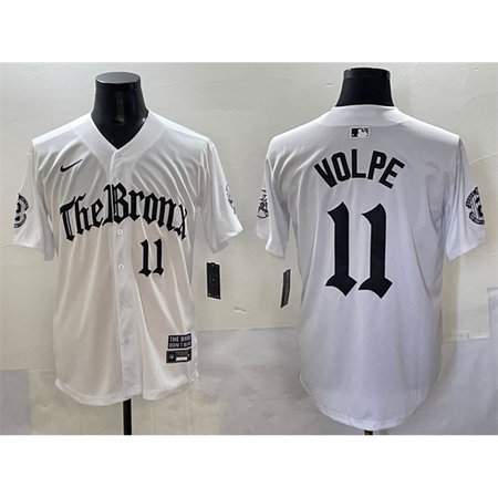 Youth New York Yankees #11 Anthony Volpe White "Gothic Legacy Edition" Vapor Premier Limited Stitched Baseball Jersey