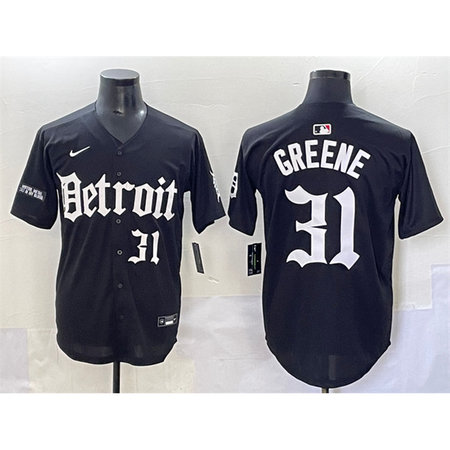 Youth Detroit Tigers #31 Riley Greene Black "Motor Gothic Edition" Vapor Premier Limited Stitched Baseball Jersey
