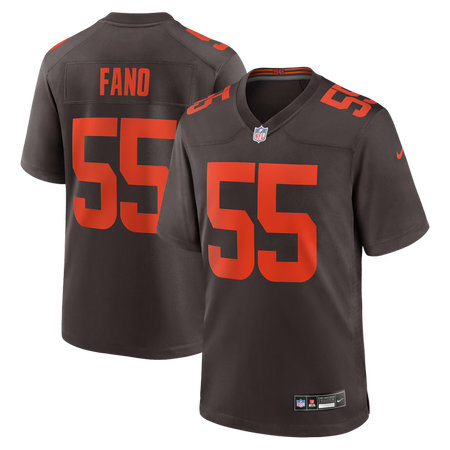 Youth Cleveland Browns #55 Spencer Fano Brown 2026 NFL Draft Game Jersey