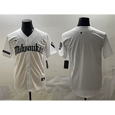 Youth Milwaukee Brewers White "Gothic 414 Shadows Edition" Vapor Premier Limited Stitched Jersey