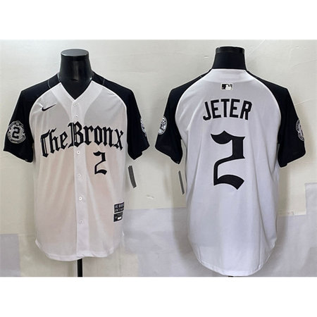 Youth New York Yankees #2 Derek Jeter White "Gothic Legacy Edition" Vapor Premier Limited Stitched Baseball Jersey