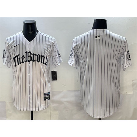 Youth New York Yankees White Pinstripe "Gothic Legacy Edition" Vapor Premier Limited Stitched Baseball Jersey