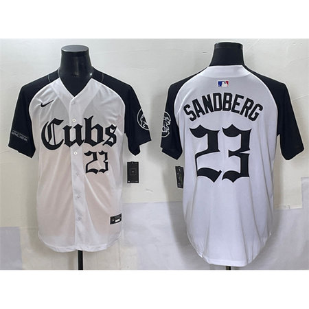 Youth Chicago Cubs #23 Ryne Sandberg White "Gothic North Side Edition" Vapor Premier Limited Stitched Baseball Jersey