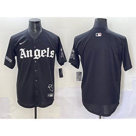 Youth Los Angeles Angels Black "Gothic Halo Edition" Vapor Limited Stitched Baseball Jersey