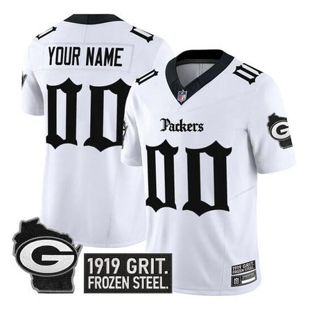 Youth Green Bay Packers White F.U.S.E. "Gothic Frozen Tundra Edition" Vapor Limited Stitched Football Custom Jersey