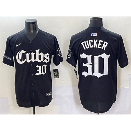 Youth Chicago Cubs #30 Kyle Tucker Black "Gothic North Side Edition" Vapor Premier Limited Stitched Baseball Jersey