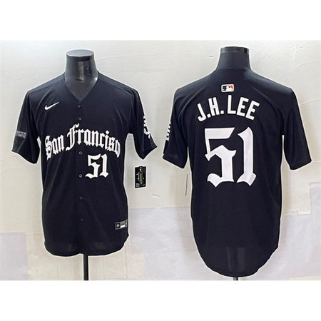 Men's San Francisco Giants #51 Jung Hoo Lee Black "Gothic Fog Edition" Vapor Premier Limited Stitched Baseball Jersey