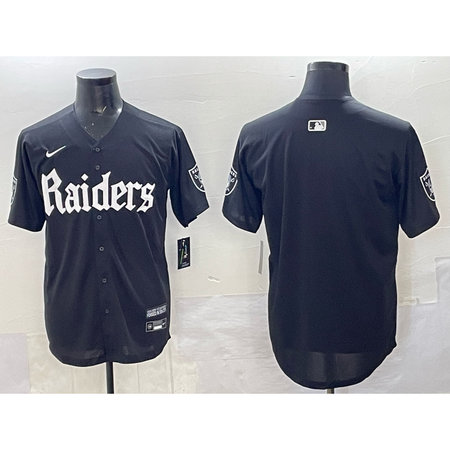Youth Las Vegas Raiders Black "Gothic Sin City Shadows Edition" Vapor Limited Stitched Baseball Jersey