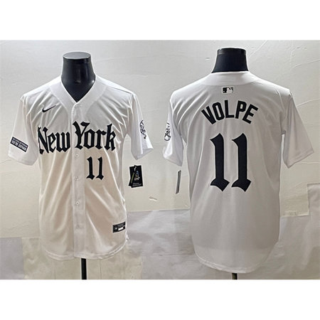 Youth New York Yankees #11 Anthony Volpe White "Gothic Legacy Edition" Vapor Premier Limited Stitched Baseball Jersey
