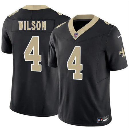 Youth New Orleans Saints #4 Zach Wilson Black 2026 F.U.S.E Vapor Limited Stitched Football Jersey