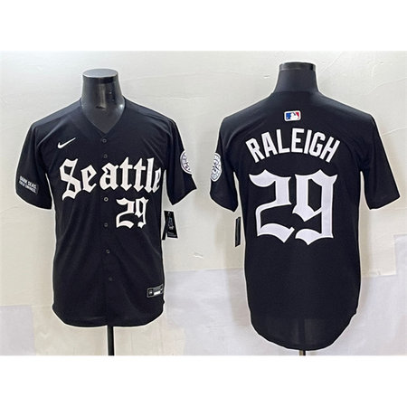 Youth Seattle Mariners #29 Cal Raleigh Black "Deep Sea Gothic Edition" Vapor Premier Limited Stitched Baseball Jersey