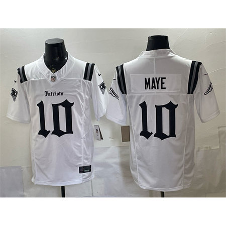 Youth New England Patriots #10 Drake Maye White F.U.S.E. Gothic Revolution Edition Stitched Football Jersey