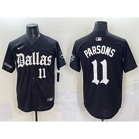 Youth Dallas Cowboys #11 Micah Parsons Black "Gothic Lone Star Edition" Limited Stitched Baseball Jersey