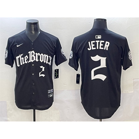 Youth New York Yankees #2 Derek Jeter Black "Gothic Legacy Edition" Vapor Premier Limited Stitched Baseball Jersey