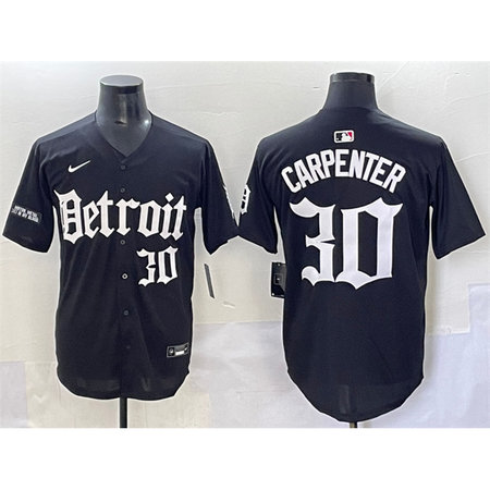 Men's Detroit Tigers #30 Kerry Carpenter Black "Motor Gothic Edition" Vapor Premier Limited Stitched Baseball Jersey