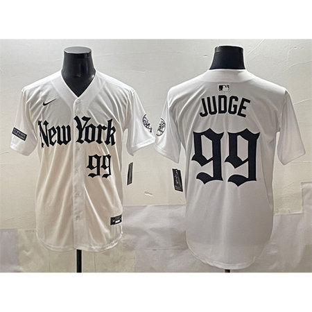 Youth New York Yankees #99 Aaron Judge White "Gothic Legacy Edition" Vapor Premier Limited Stitched Baseball Jersey