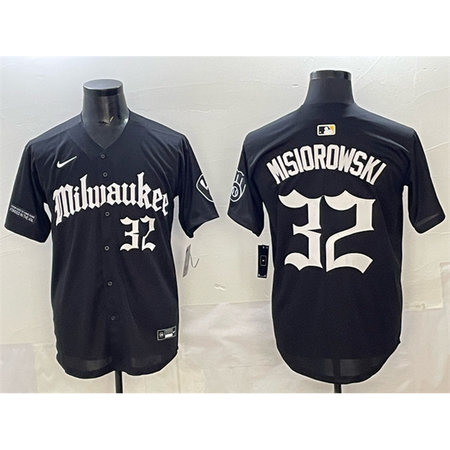 Youth Milwaukee Brewers #32 Jacob Misiorowski Black "Gothic 414 Shadows Edition" Vapor Premier Limited Stitched Jersey