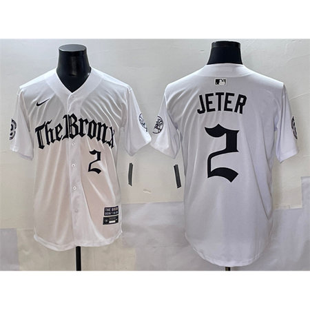 Youth New York Yankees #2 Derek Jeter White "Gothic Legacy Edition" Vapor Premier Limited Stitched Baseball Jersey