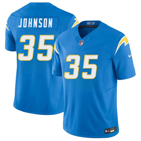 Men's Los Angeles Chargers #35 Amar Johnson Blue 2026 F.U.S.E. Vapor Limited Stitched Football Jersey