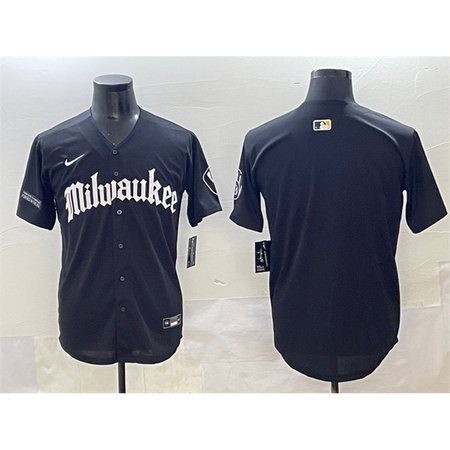 Youth Milwaukee Brewers Black "Gothic 414 Shadows Edition" Vapor Premier Limited Stitched Jersey