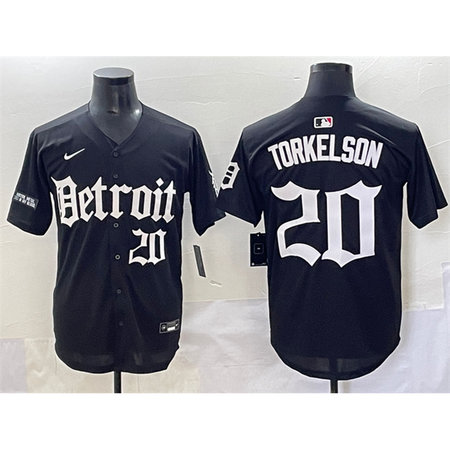 Youth Detroit Tigers #20 Spencer Torkelson Black "Motor Gothic Edition" Vapor Premier Limited Stitched Baseball Jersey