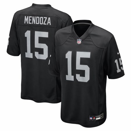 Men's Las Vegas Raiders #15 Fernando Mendoza Black 2026 NFL Draft Game Jersey