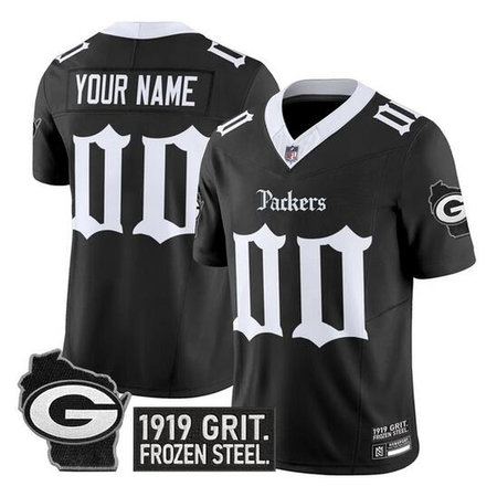 Youth Green Bay Packers Black F.U.S.E. "Gothic Frozen Tundra Edition" Vapor Limited Stitched Football Custom Jersey