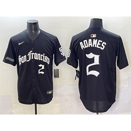 Youth San Francisco Giants #2 Willy Adames Black "Gothic Fog Edition" Vapor Premier Limited Stitched Baseball Jersey
