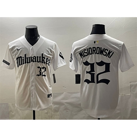 Youth Milwaukee Brewers #32 Jacob Misiorowski White "Gothic 414 Shadows Edition" Vapor Premier Limited Stitched Jersey