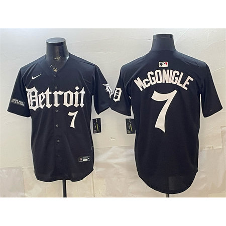 Youth Detroit Tigers #7 Kevin McGonigle Black "Motor Gothic Edition" Vapor Premier Limited Stitched Baseball Jersey