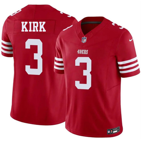 Men's San Francisco 49ers #3 Christian Kirk Red 2026 F.U.S.E. Vapor Untouchable Limited Stitched Football Jersey