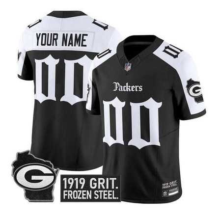 Youth Green Bay Packers Black Alternate F.U.S.E. "Gothic Frozen Tundra Edition" Vapor Limited Stitched Football Custom Jersey