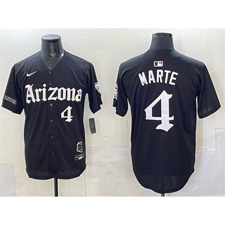 Youth Arizona Diamondbacks #4 Ketel Marte Black "Gothic Desert Fang Edition" Vapor Premier Limited Stitched Baseball Jersey