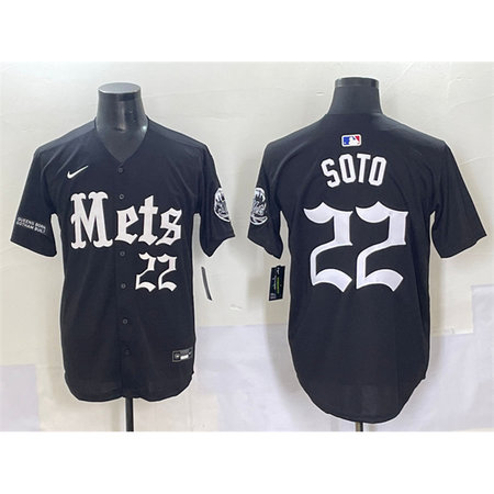 Youth New York Mets #22 Juan Soto Black "Gotham Gothic Edition" Vapor Premier Limited Stitched Baseball Jersey
