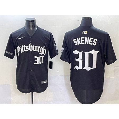 Youth Pittsburgh Pirates #30 Paul Skenes Black "Gothic Steel City Edition" Vapor Limited Stitched Baseball Jersey