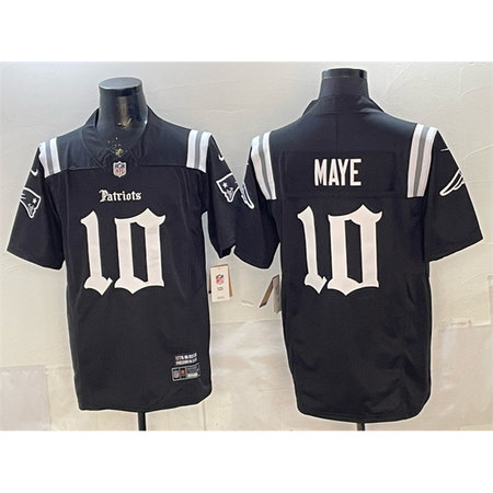 Youth New England Patriots #10 Drake Maye Black F.U.S.E. Gothic Revolution Edition Stitched Football Jersey
