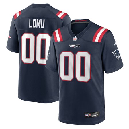 Men's New England Patriots Caleb Lomu Navy 2026 NFL Draft Game Jersey