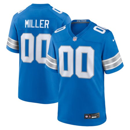 Men's Detroit Lions Blake Miller Blue 2026 NFL Draft Game Jersey
