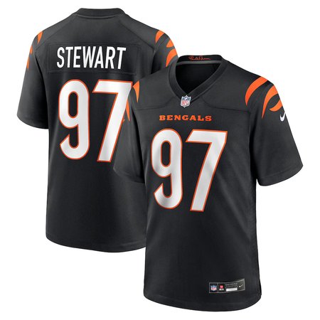 Men's Cincinnati Bengals #97 Shemar Stewart Nike Black 2025 NFL Draft First Round Pick Game Jersey