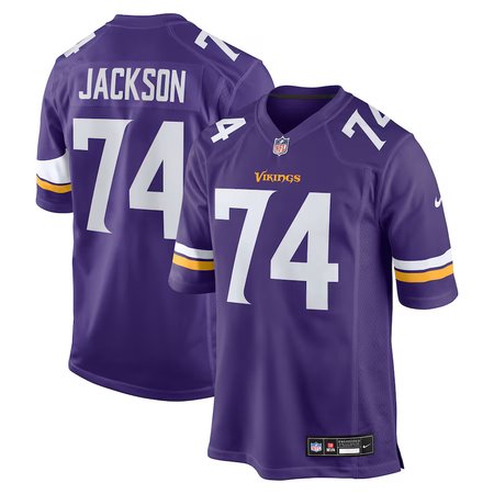 Men's Minnesota Vikings #74 Donovan Jackson Nike Purple 2025 NFL Draft First Round Pick Game Jersey