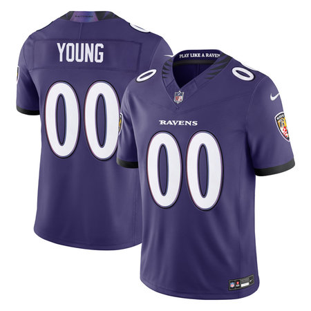 Men's Baltimore Ravens Zion Young Purple 2026 NFL Draft Vapor F.U.S.E. Limited Jersey