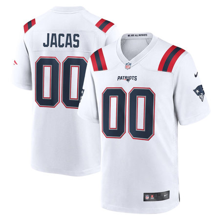 Men's New England Patriots Gabe Jacas White 2026 NFL Draft Game Jersey